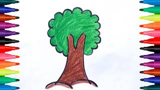 Let's Color Tree 🌴| Coloring for kids | #videos #for #kids #kidscolor #tree #art #viralvideo