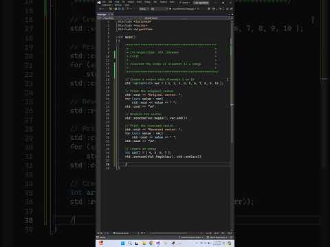 std::reverse usage examples. C++ Algorithms. #code #programming #algorithms #cpp #stl #coding
