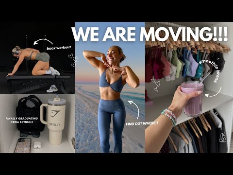 LIFE UPDATE: we are MOVING!!! CRNA Graduation, Mic'd Up Back Workout & Gymshark Try On Haul