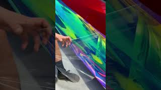 Hardest Wrap to apply, mirror finish🪩 #carshorts #cartok #paintisdead #neochrome #carsofinstagram