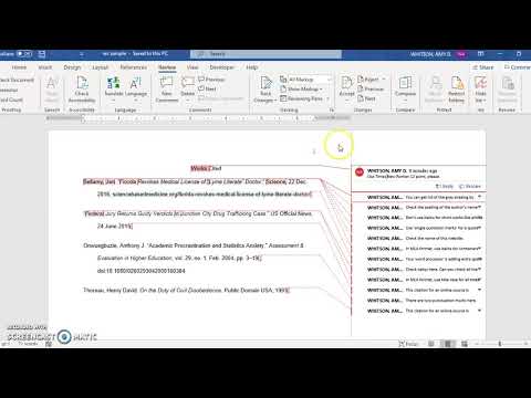 Manage comments in annotated Word document