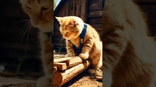 #FunnyCat #CatLumberjack #CatWorking #CatAtWork #MeowPower #WoodworkCat #CatConstruction #shorts
