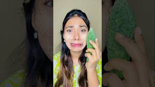 Makeup using Karela🤮🤢#funny #challenge #funnychallenge #makeupchallenge #missgarg #makeup #viral