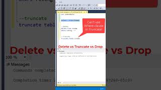 #SQL Delete vs Truncate vs Drop. #datascience #programming #coding #sqltutorial