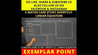 LINEAR EQUATION | MATHS CLASS 10 | CASE STUDY QUESTIONS #NCERTMATHS #MATHS #NCERTEXEMPLAR #SHORTS