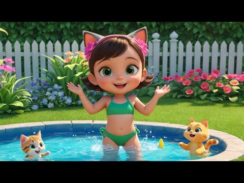 Six Little Kittens Jumping in the Pool | Playful Cat Song for Kids | Fun Sing Along Rhyme
