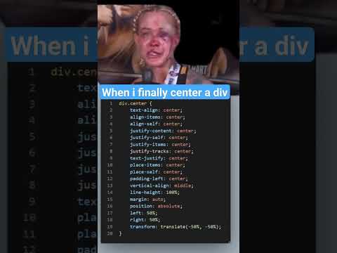 when i finally center a div #webdesign #frontendprogramming #coding #memes #programming #html #css