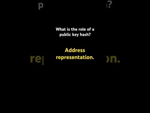 What is the role of a public key hash?• Address representation. #blockchain #solidity #block
