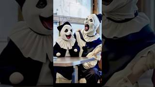Art The Clown And His Mini Me | AI Filter #terrifier #arttheclown #aifilter #ai #horror #fyp #shorts