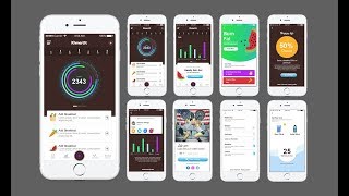 Concept iOS and Android UI Kit made to help to Find the right diet or exercise