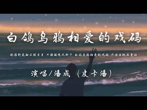 潘成（皮卡潘）- 白鸽乌鸦相爱的戏码 『就像野花触不到月牙 只能被晚风折下，白鸽乌鸦相爱的戏码 只会出现在童话。』【動態歌詞】♪