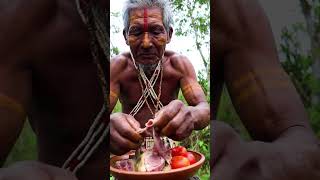 An elderly tribal man living in forest alone  #survivalskills #primitivesurvival #nature #primitive