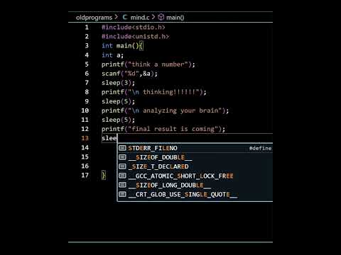 C program to  read mind🤔🤔 |prank code| #correctcoding #coding