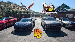 2015 Cammed Scatpack Challenges 2024 Corvette C8 Stingray Z51 to Roll Race!