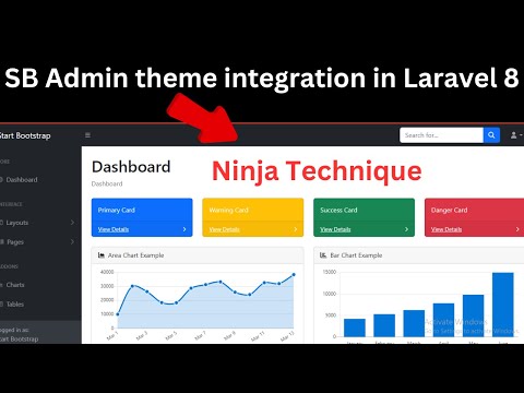 SB Admin theme integration in Laravel 8