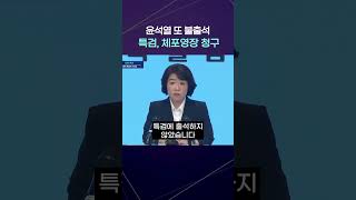 윤석열 또 불출석… 김건희 특검, 전격 체포영장 청구