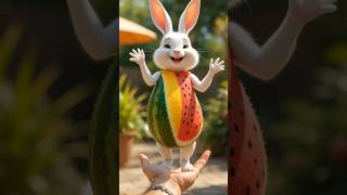 Heart - touching Beautiful watermelon rabbit💃🐇#shorts #shortsfeed #cuterabbit #rabbit #rabbitdance