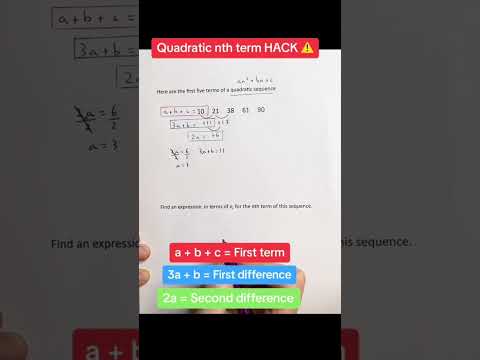 Quadratic nth term Hack ⚠️