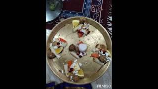 ready for bhog #puja #pujavlog #prashad #bhog #devipuja #lakshmipuja #bronze plate