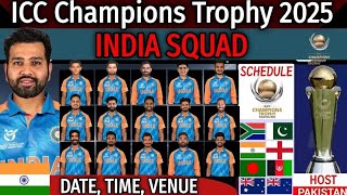 Champions Trophy 2025 - India Team Squad | ICC Champions Trophy 2025 IND Team squad