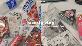 weekly vlog 🍙🛒 :: manga shopping hauls, anime marathon, & lots of food !!