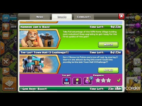 How to 3 star last townhall 13 challenge