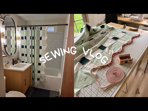 making a patchwork shower curtain & final Joann shopping trip
