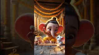 🙏Sukhkarta Dukhharta Bal Ganesha Celebrates Mouse 🎂 🐭 #bappa #ganpati #ganesha #balleelatv