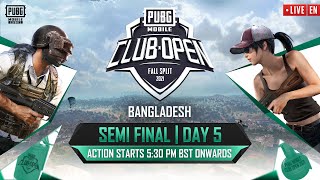 [EN] PMCO Bangladesh Semi Final Day 5 | Fall Split | PUBG MOBILE Club Open 2021