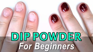 💅 Dip Powder 💅 BEGINNER Tutorial // SHORT BITTEN NAILS