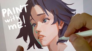 ✍️ Real-Time Portrait Drawing - Full process - Draw with me!