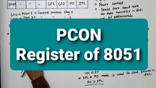 Unit 5 L1 | PCON Register of 8051 | Power control register of 8051 | PCON in 8051
