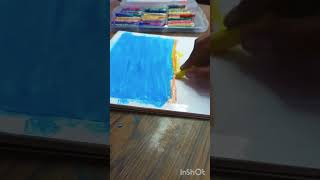oil pastel sunset painting🎨🥰 #art #drawing #pastelart #love #pastelart #oilpainting