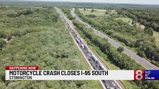 Serious injuries reported after motorcycle crash on I-95 South in Stonington