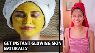 Instant glowing face mask | 7 days challenge | Glowing skin home remedies | #shorts