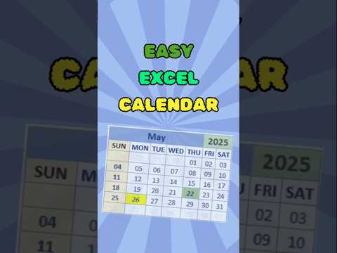 Excel Calendar in two mins! #excel #excelcalendar #exceltipsandtricks #exceltricks #learnexcel