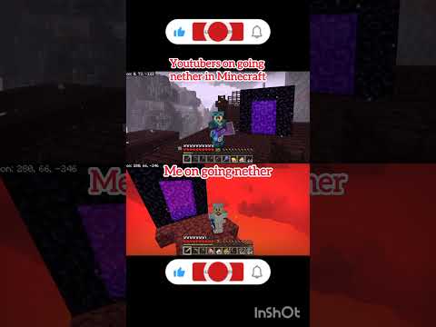 Youtubers vs me on going nether in Minecraft 😅😅😂🤣😁😂#minecraft #shorts #short