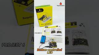 Learn Arduino Super Learning Kit Course:Button-Controlled LED🌈#shorts #keyestudio #stem #arduino
