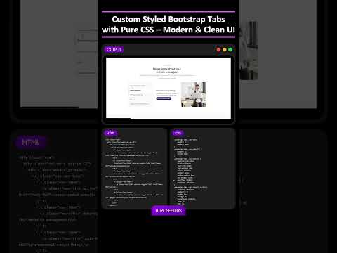 🎨 Custom Styled Bootstrap Tabs with Pure CSS – Modern & Clean UI #html5 #css3 #webdesign #bootstrap