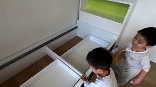 IKEA 宜家家居 超大收納空間 單人床架床頭櫃組