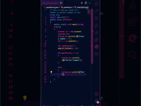 Perfect Number | JAVA | Speed Codes. #codingtutorials #javaprogramming #coding #coder
