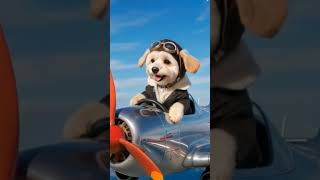 cute dog riding plane dancing #dog #dogs #dogdance #flight #dogshorts #shorts #viraldog #funny #ai