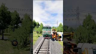Mixer Truck Vs Train Crash, Railroad Crossing, Train Games #shorts #cars #train #railroad #crash
