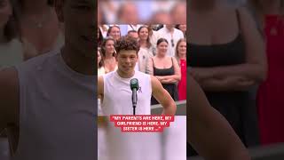 Ben Shelton had to shout out his family and girlfriend Trinity Rodman in attendance at Wimbledon ❤️