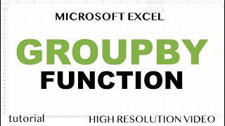 GROUPBY Function - Microsoft Excel