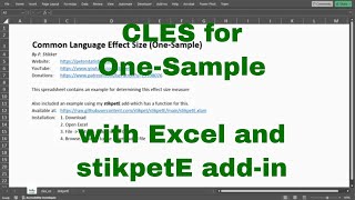 Excel   CLES One Sample