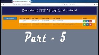 How to Bootstrap 3 php mysqli crud tutorial Part - 5 | Bootstrap 3 php mysqli tutorial