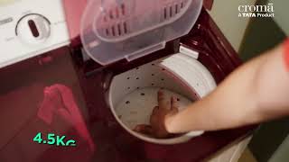 Croma 7Kg Semi Automatic Washing machine | Feature video