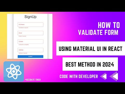 How to Validate the Signup Form Material UI Textfield in React | Form Validation in React | #react