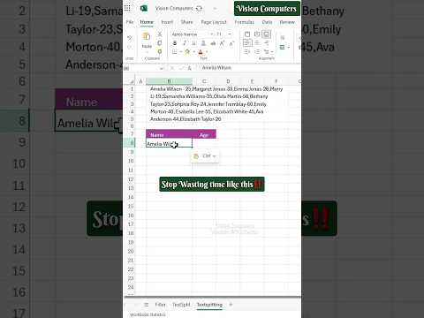 Stop spitting text Manually 🚫 Try this new function in Excel #Excel #exceltips #exceltricks
